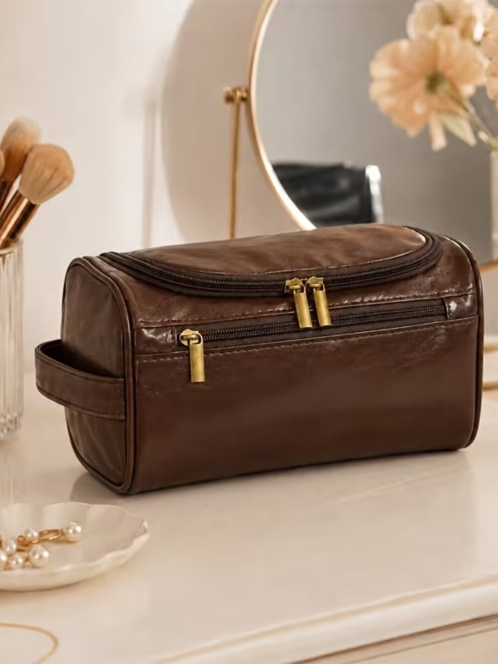 Unisex Travel Cosmetic Toiletry Bag, Portable Hanging Cosmetic Bag with Hook